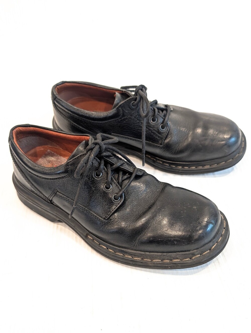 JOHNSTON & MURPHY Men's Classic Black Leather Lace-Up Derby Dress Shoes Size 7